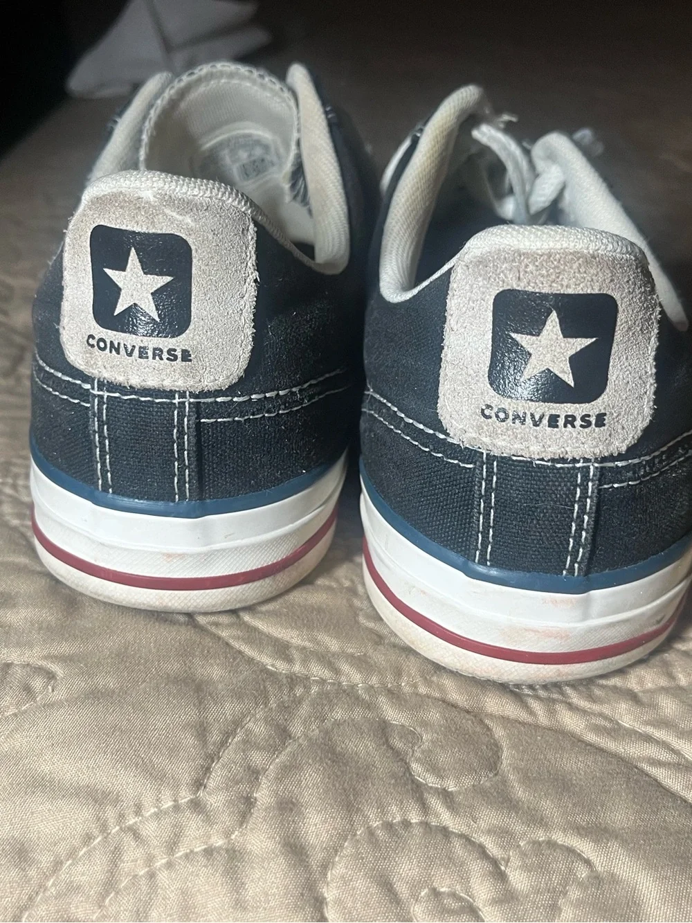 Converse Star Player Ox canvas sneakers, navy blue, men’s sz 9.5/ women 11.5 - Picture 7 of 9